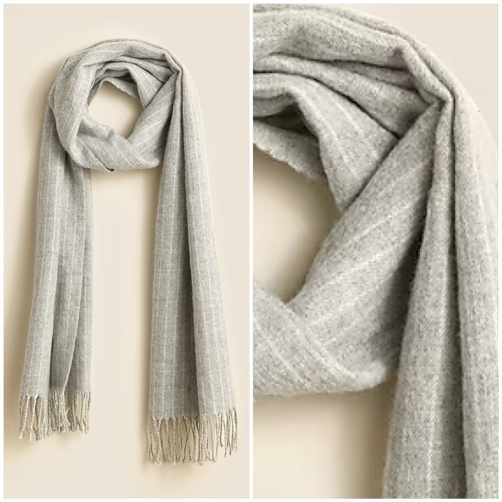 J Crew Pinstripe Woven Scarf